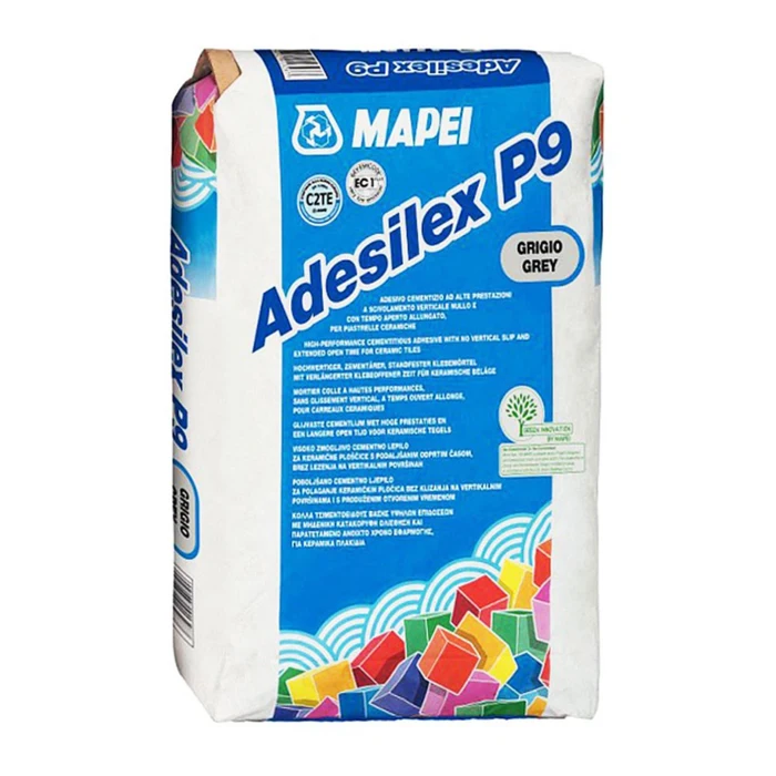 Adeziv pentru gresie și faianță, Adesilex P9 Mapei, interior/exterior, gri, 25 kg