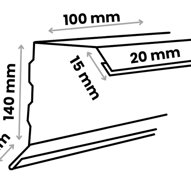 Bordură fronton, Linda Ecotil, maro ( RAL 8017), 15x140x100x20x2000 MM