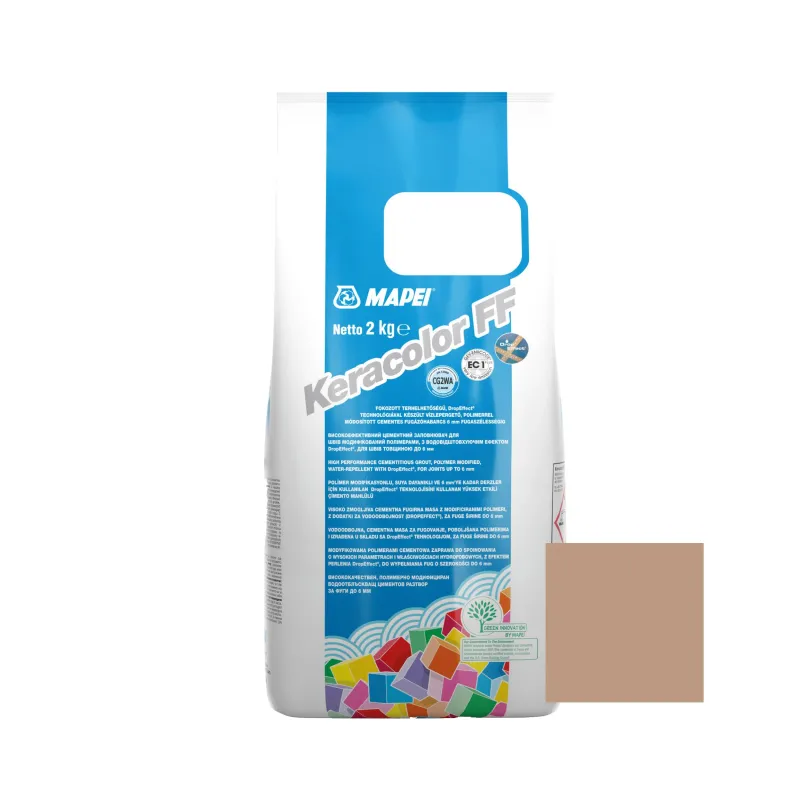 Chit de rosturi pentru gresie și faianță, Mapei Keracolor FF, 141 caramel, interior/ exterior, 2 kg
