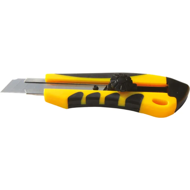 Cutter cu protecție și șurub, mâner cauciuc, LT76183 Lumytools, 18 mm