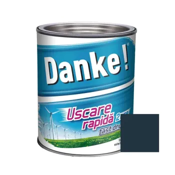 Vopsea alchidică pentru lemn / metal, email lucios, Danke! Uscare Rapidă, interior / exterior, gri antracit ( RAL 7016), 0.75L