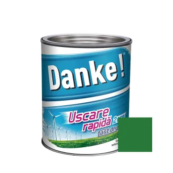 Vopsea alchidică pentru lemn / metal, email lucios, Danke! Uscare Rapidă, interior / exterior, verde deschis, 0.75L