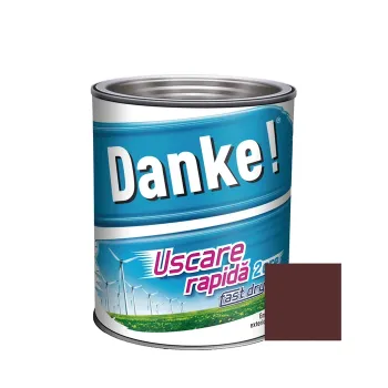Vopsea alchidică pentru lemn / metal, email lucios, Danke! Uscare Rapidă, interior / exterior, vișiniu, 0.75L
