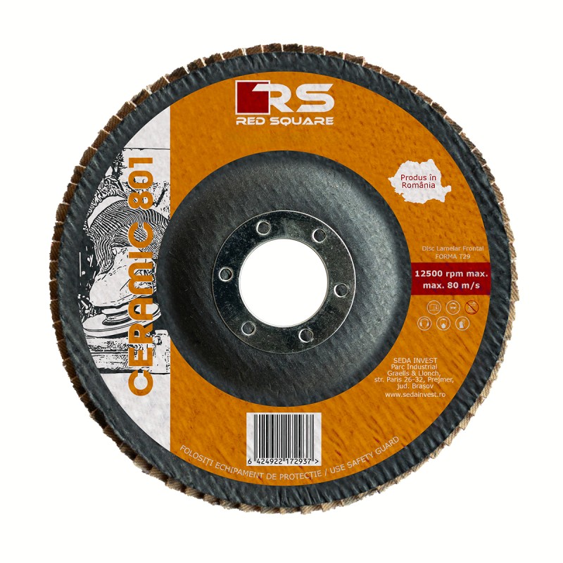 Disc șlefuire, Ceramic DLF 801, Red Square, 125mm x P60