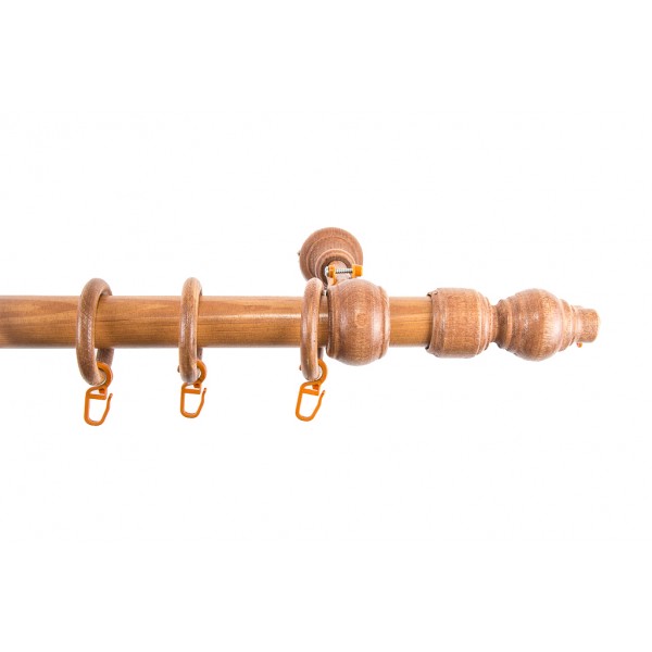 Galerie metal, imitație cireș, 240 cm, kit complet 