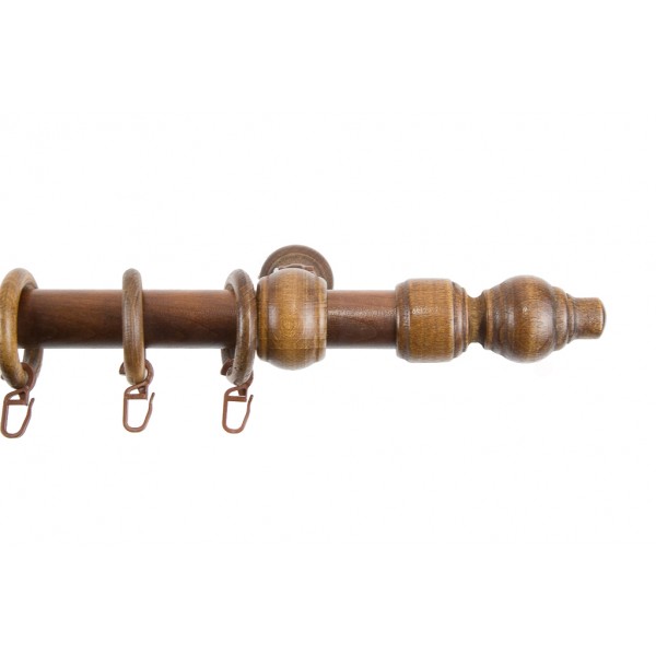 Galerie metal, imitație nuc, 280 cm, kit complet 