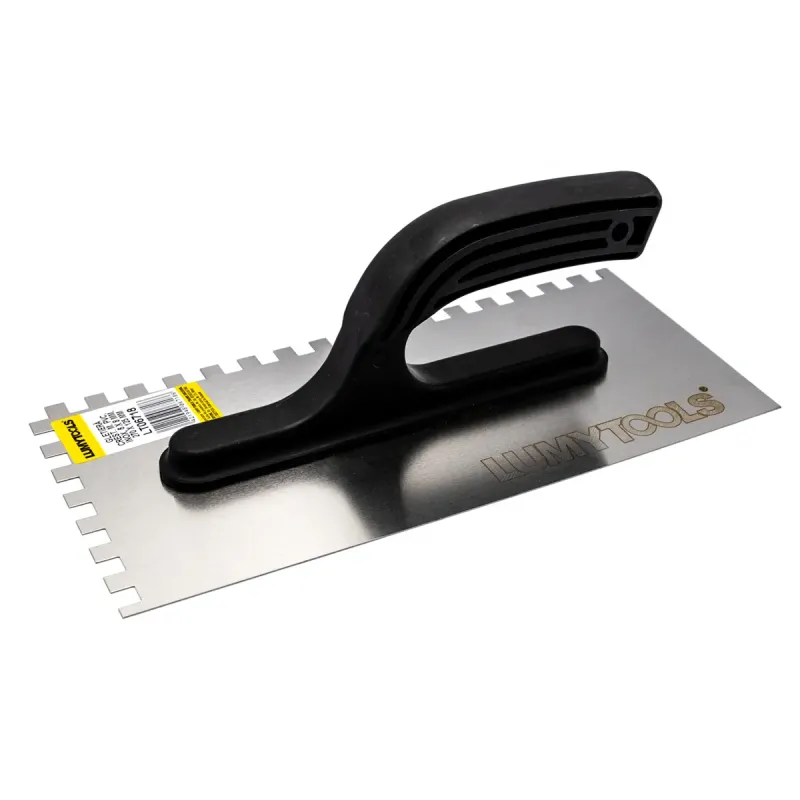 Gletieră crestată inox, mâner pvc, LT 06718 Lumytools, 270x125 mm