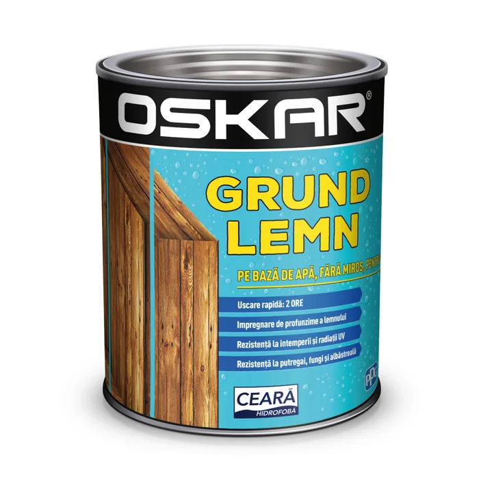 Grund lemn, pe bază de apă, incolor, Oskar, 2.5 L 