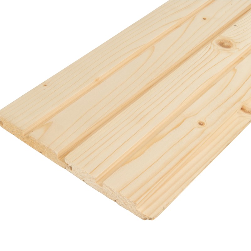 Lambriu lemn molid, 19x121x3000 mm, categoria AB, profil riflat, 2.178 mp/pachet