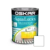 Vopsea email pentru lemn/ metal, Oskar Aqua Lucios, pe bază de apă, interior/ exterior, alb pur, 0.6 L