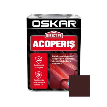 Vopsea alchidică Oskar Direct pe acoperiș, exterior, maro ciocolatiu, 0.75 L