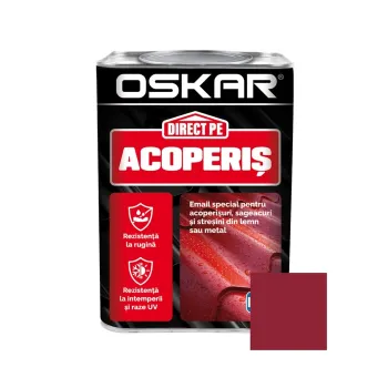 Vopsea alchidică Oskar Direct pe acoperiș, exterior, vișiniu, 0.75 L