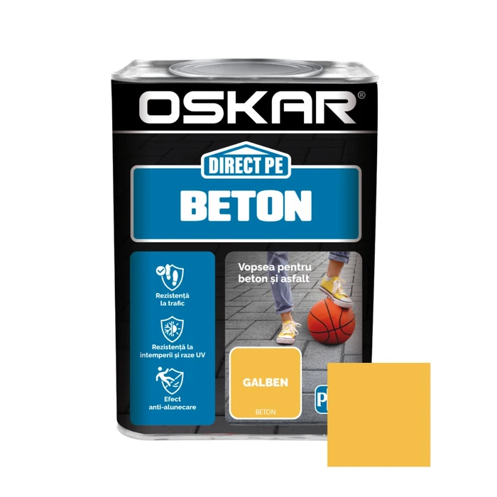Vopsea alchidică Oskar Direct pe beton, interior/ exterior, galben, 0.75 L
