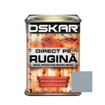 Vopsea alchidică Oskar Direct pe rugină, interior/ exterior, gri lucios, 0.5 L
