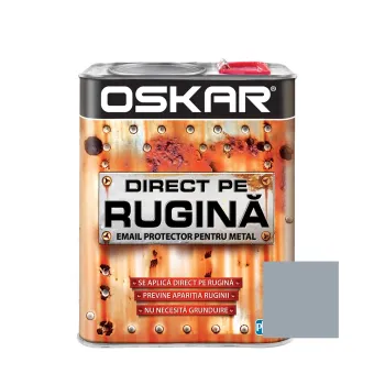 Vopsea alchidică Oskar Direct pe rugină, interior/ exterior, gri lucios, 2.5 L