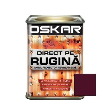 Vopsea alchidică Oskar Direct pe rugină, interior/ exterior, vișiniu lucios, 0.5 L