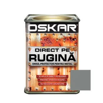 Vopsea alchidică Oskar Direct pe rugină, interior/ exterior, argintiu metalizat, 0.5 L