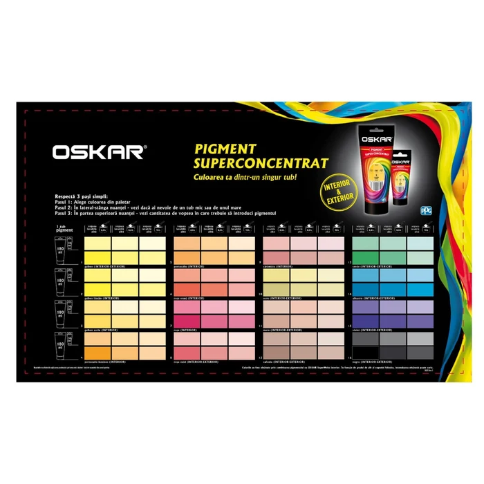 Pigment Oskar, superconcentrat, interior, galben lămâie, 30 ml