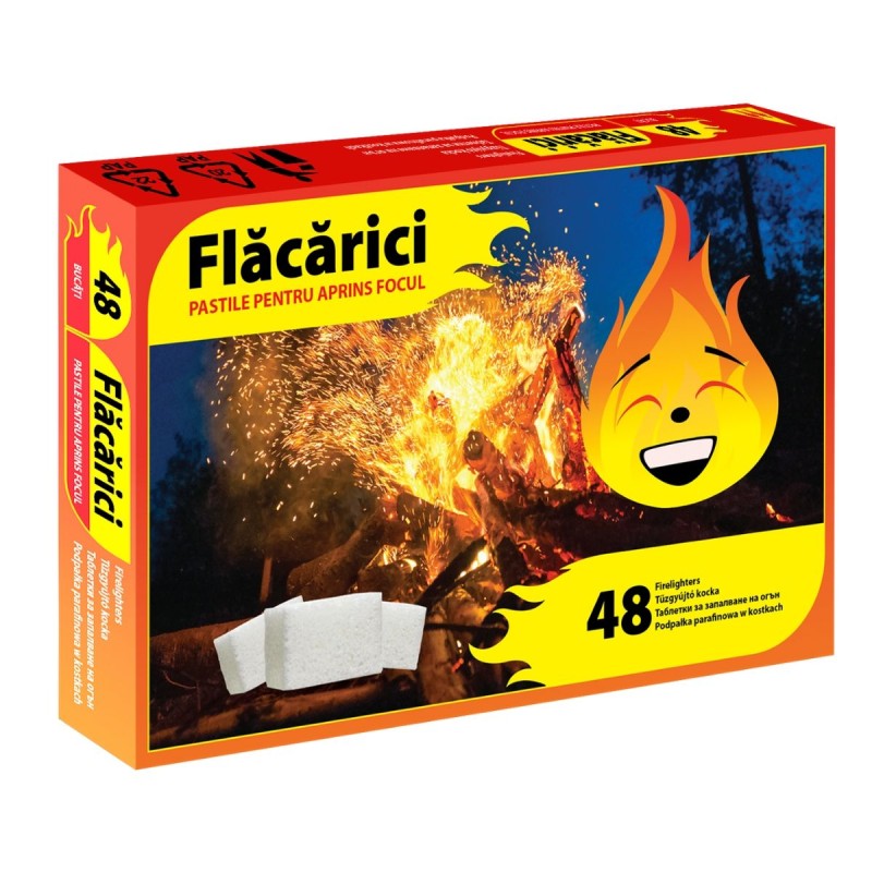 Pastile pentru aprins focul, Flăcărici, 48 bucăți