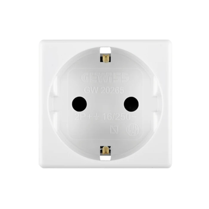 Priză schuko simplă, încastrată, 2 module, Gewiss