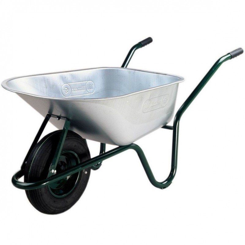 Roabă zincată, roată plină, 100L