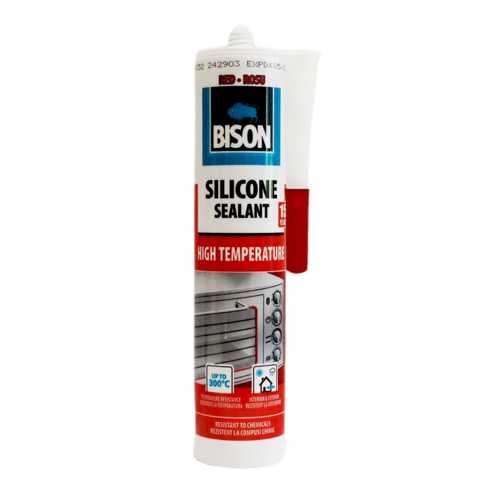 Silicon Bison High Temp, roșu, rezistent la temperatură, 280 ml