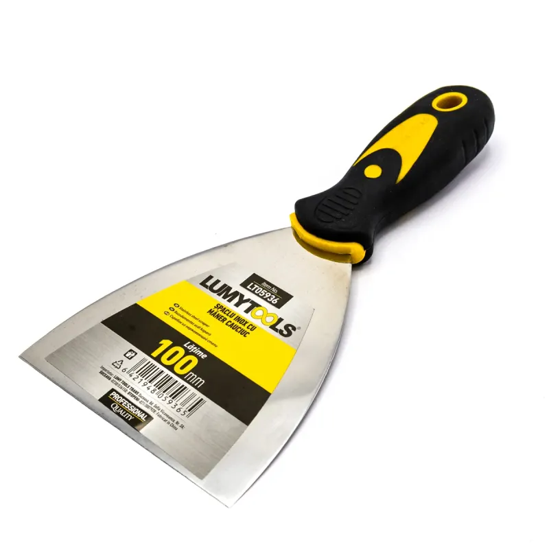 Șpaclu inox, mâner cauciuc, LT05936 Lumytools, 100 mm
