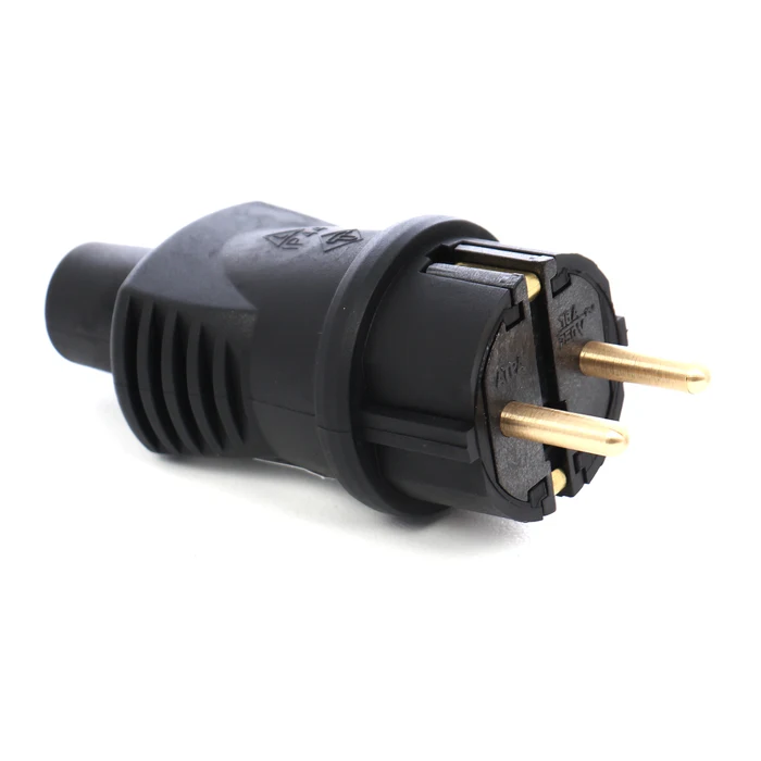 Ștecher cauciuc, 16 A, negru