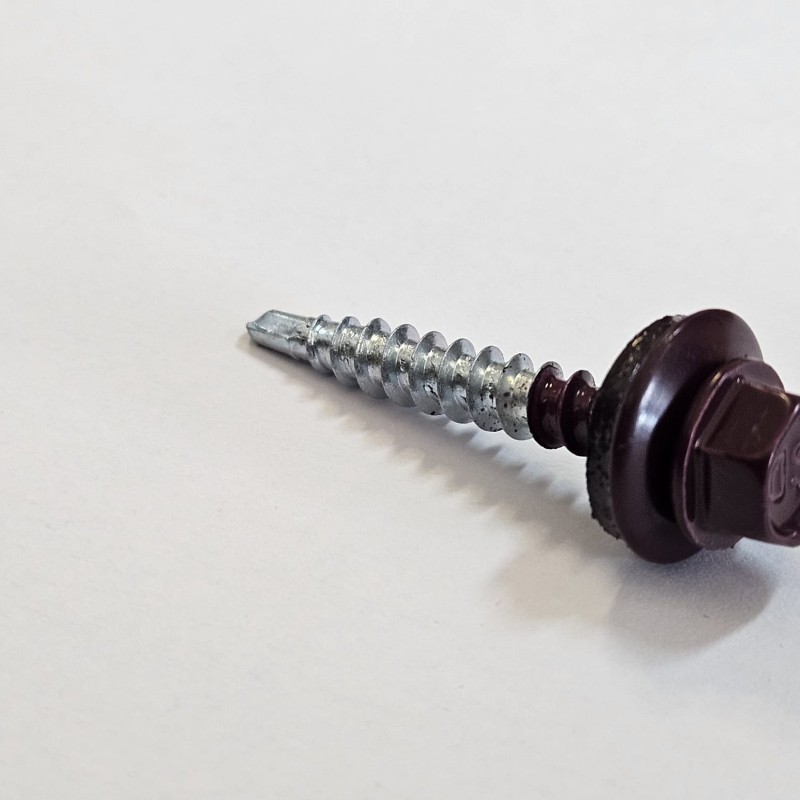 Șurub autoforant pentru tablă, 4.8x35mm, RAL 3005 ( vișiniu), 250 bucăți