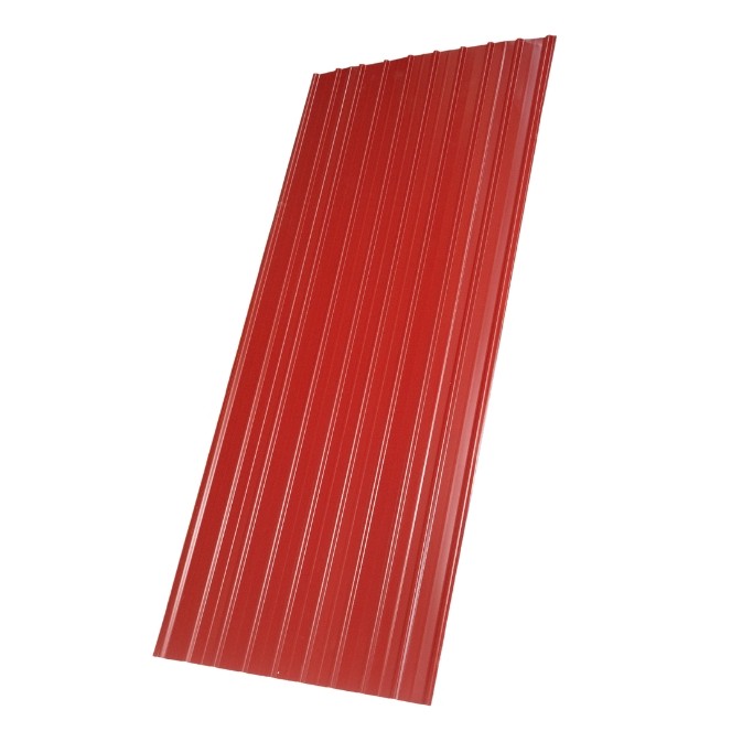 Tablă cutată, T10, roșu (RAL 3011), 0,35 mm x 0,9 m x 2 m